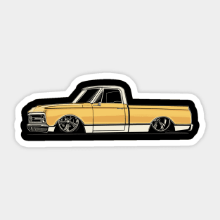 Yellow chevy hotrod Sticker